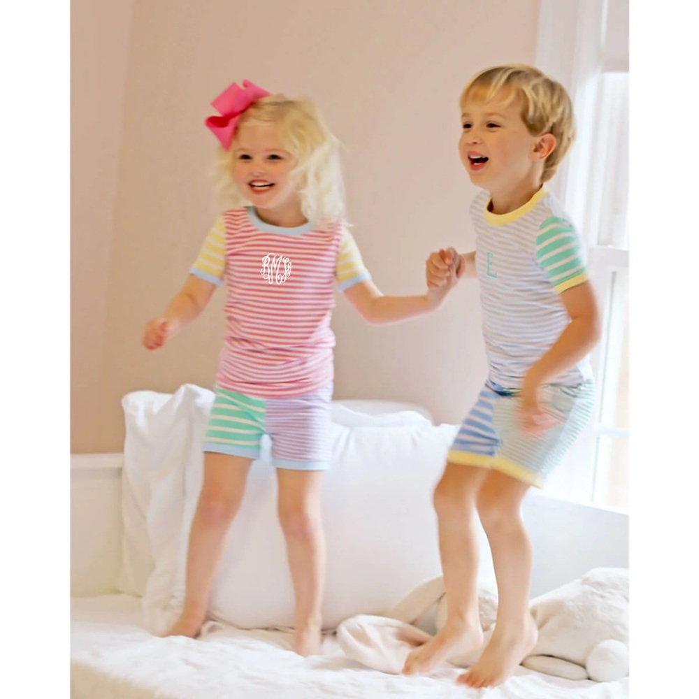 Excellent condition Classic Whimsy Colorblock Boys Short Striped Pajama Set 8 - Picture 2 of 8